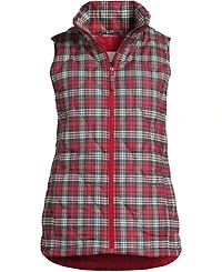 Lands' End Women's Tall Print FeatherFree Quilted Insulated Vest