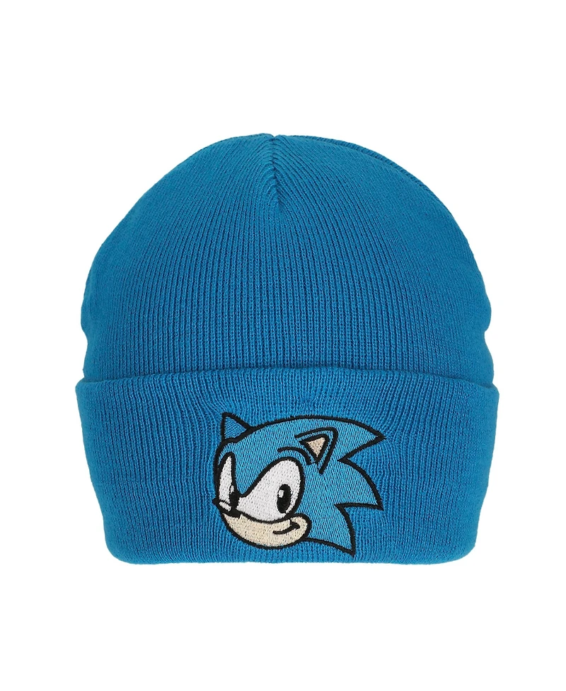 Sonic the Hedgehog Men's Chucky Text Embroidery Acrylic Knit Standard Cuff Beanie