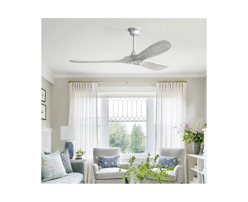 60-inch Modern Golden 3-Blade Ceiling Fans with Intelligent Remote Control and Timing Function