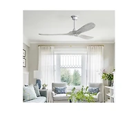 60-inch Modern Golden 3-Blade Ceiling Fans with Intelligent Remote Control and Timing Function