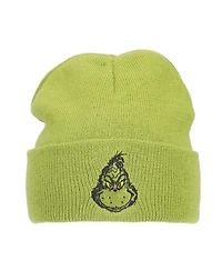 The Grinch Men's Embroidery Green Acrylic Yarn Standard Cuff Beanie