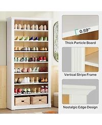 Tribesigns 8-Tier Shoe Rack, Wooden Freestanding Shoe Storage Cabinet for 32-40 Pairs, 70.9-Inch Tall Shoe Organizer Shelf for Entryway, Closet