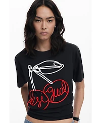 Desigual Women's Cherry embossed T-shirt