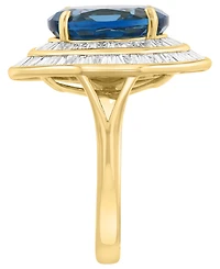 Effy Collection Diamond (1-1/20 ct. t.w.) and London Blue Topaz (6 ct. t.w.) Ring in 14K Yellow Gold