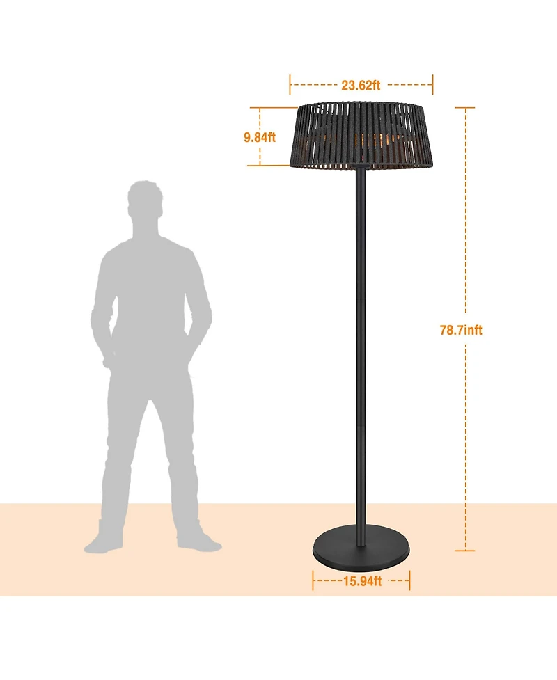 Zachvo Patio Heater with Remote, 3 Adjustable Power Levels, 78.7" Tall, Waterproof, Anti-Tipping,Indoor and Outdoor