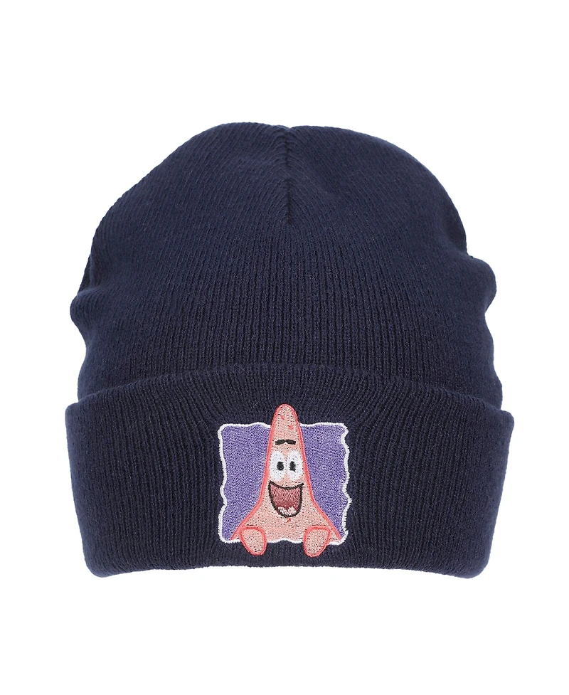 Spongebob Squarepants Men's Patrick Embroidery Acrylic Knit Standard Cuff Beanie