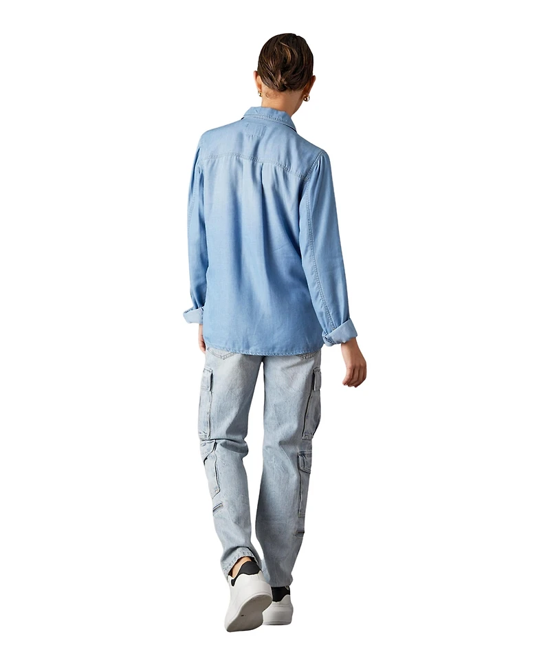 blue revival Women's Tencel Button-Down Shirt