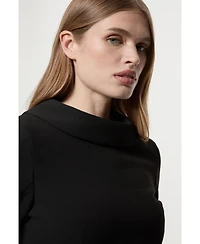 Karen Millen Women's Crepe Roll Neck Midi Dress