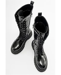 Prologue Shoes Piola Patent Combat Boot (Women)