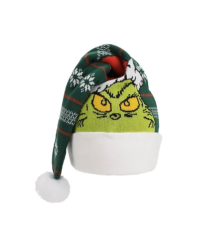 The Grinch Men's Fair Isle Jacquard Acrylic Santa Hat