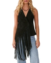 Nasty Gal Women's Premium Suede Fringe Waistcoat