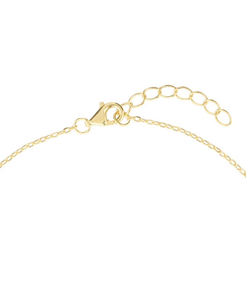 Macy's Cubic Zirconia Flower Beaded Anklet (0.14 ct. t.w.) 14kK Gold Over Sterling Silver (also Silver)