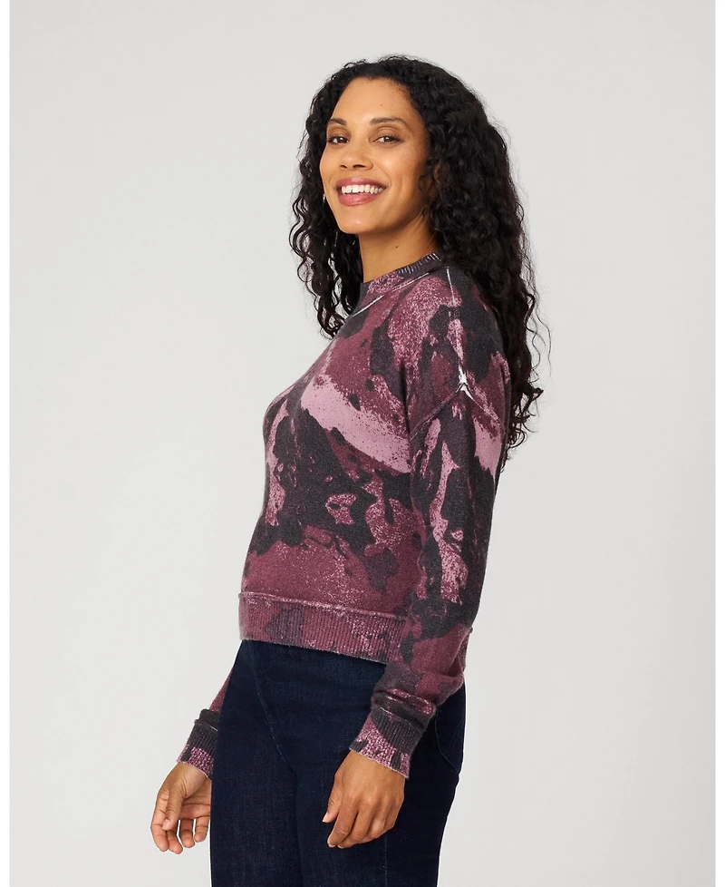 Cable & Gauge Women's Abstract Mock Neck Sweater
