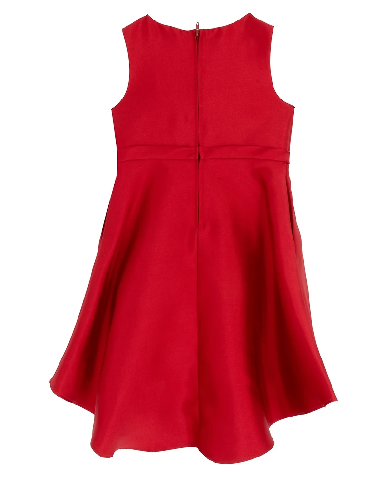 Rare Editions Girls 2T-6X Solid Mikado Sleeveless Dress