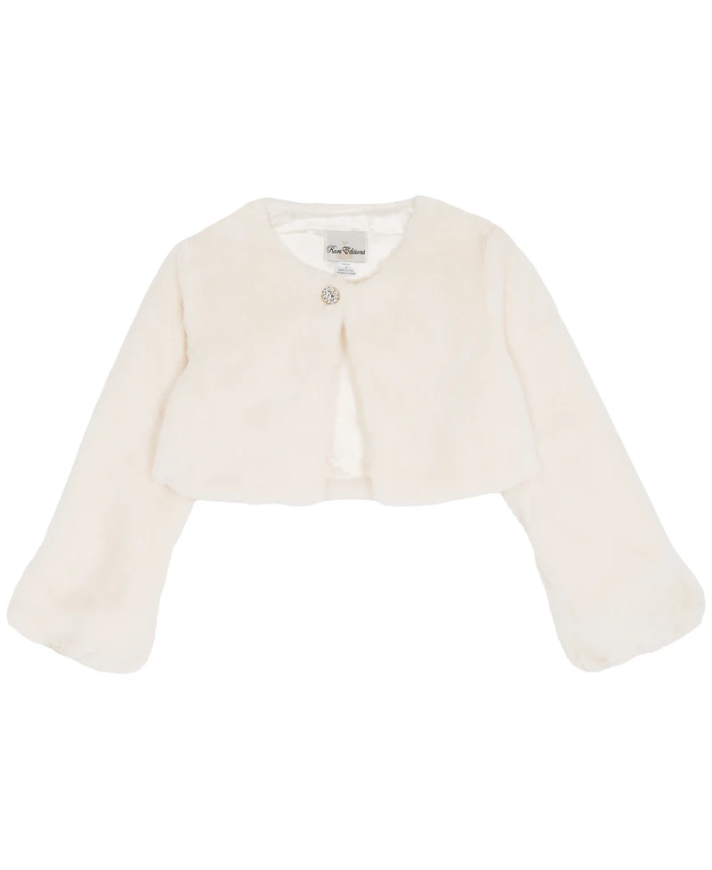 Rare Editions Girls 7-16 Round Neck Rhinestone Cardigan