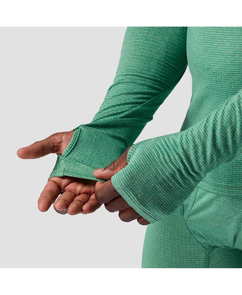 Backcountry Men's Pines Microgrid Ultra-Lt Baselayer Zip Scuba Top Lightweight Long Underwear Tops