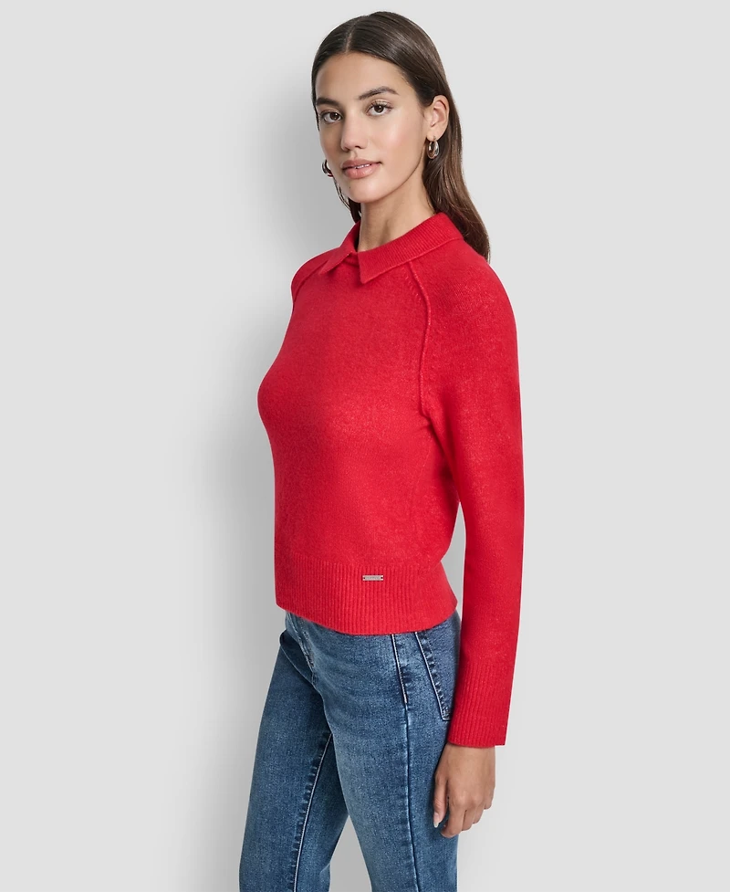 Dkny Jeans Petite Pullover Polo Sweater