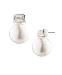 Lauren Ralph Lauren Cubic Zirconia and Imitation Pearl Sterling Silver Stud Earrings