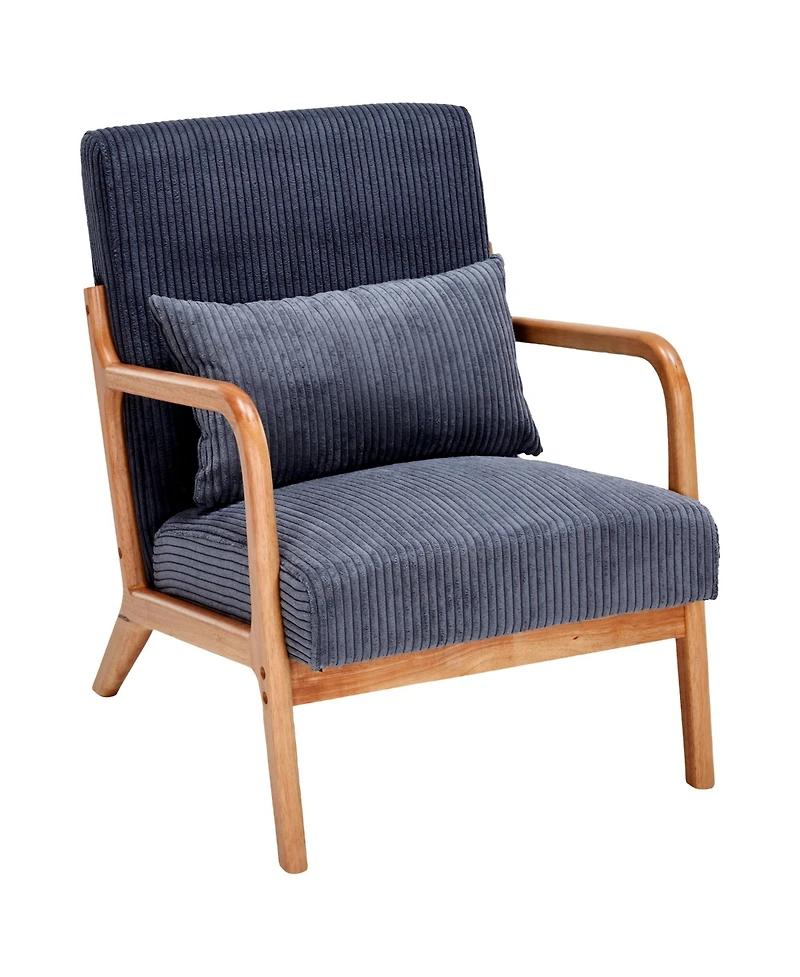 Jujabu Beige Modern Accent Chair with Pillow