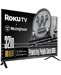 Westinghouse 32" Roku Smart Tv, Hd Qled, Dolby Digital+, Wi-Fi, Bluetooth, AirPlay, Alexa & Google Assistant Compatible
