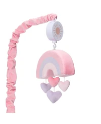 Bedtime Originals Rainbow Hearts Pink/Purple Musical Baby Crib Mobile Soother Toy