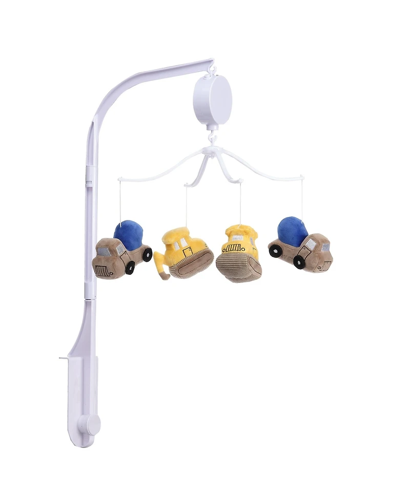 Bedtime Originals Construction Zone Musical Baby Crib Mobile Soother Toy- Trucks