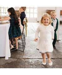 Hope & Henry Baby Girls Organic Long Sleeve Mock Neck Bow Detail Sweater Dress