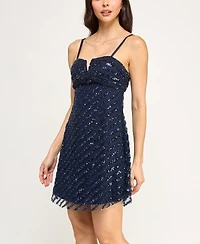 Violet Weekend Juniors' Embellished A-Line Dress