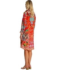 La Moda Clothing Women's Midi Summer Dress with Collared Neck, Short Sleeves