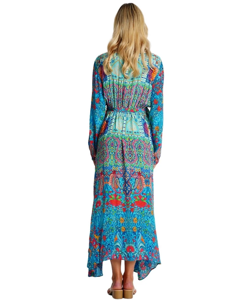 La Moda Clothing Women's Rossie Maxi Belted Wrap Cover Up Dress