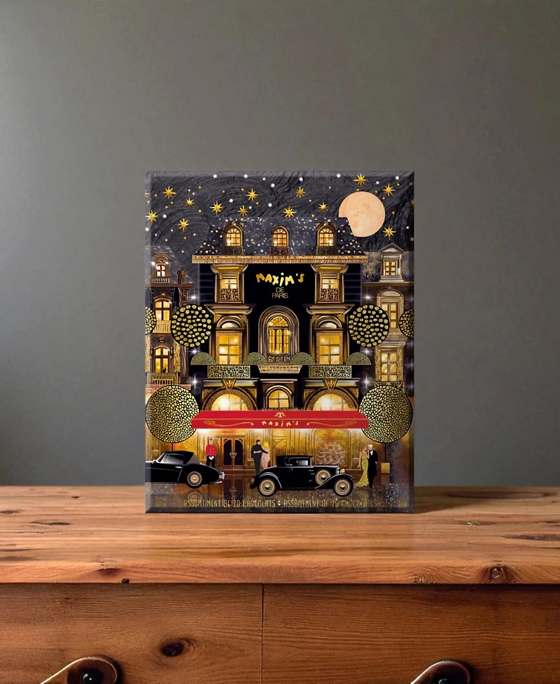 Maxim's De Paris Christmas Chocolate Assortment Tin Gift Box, 20 Piece