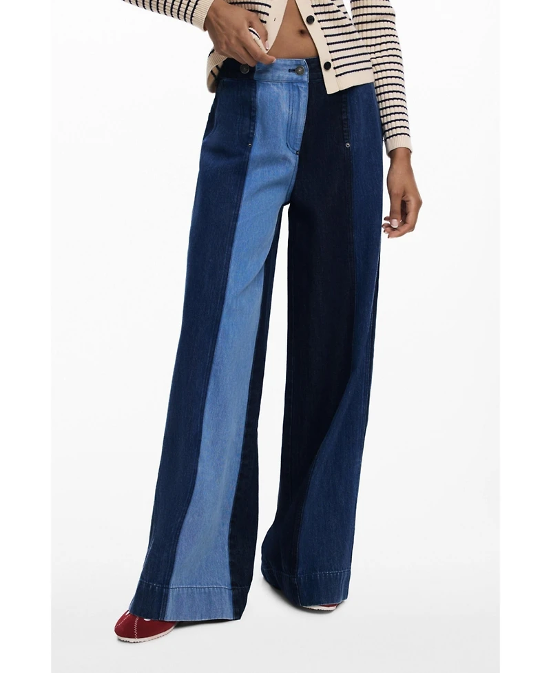Desigual Women's Wide Leg jeans with panels