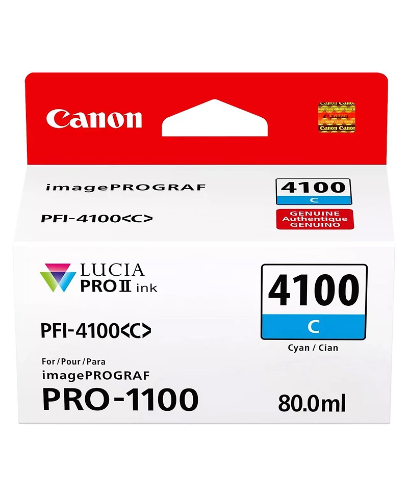 Canon Pfi-4100 80ml Pigment 12-Color Ink Tank for imagePROGRAF Pro-1100 Printer