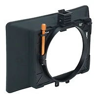 Bright Tangerine Misfit Atom 4x5.65" and 4x4" Ultra Lightweight 2-Stage Clip-On Matte Box with Detachable Lens Shade, 114mm Clamp Attachment
