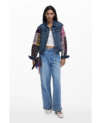 Desigual Women's Denim jacket with combined sleeves