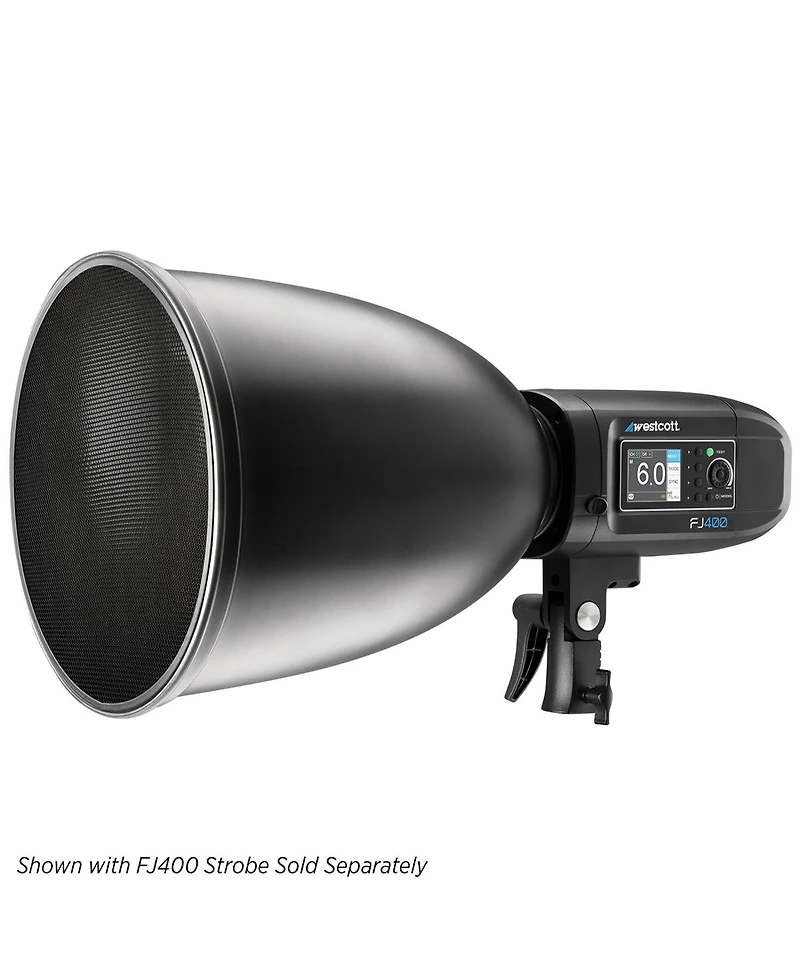 Westcott 45-Degree Deep Focus Reflector with Honeycomb Grids & Diffusion, Bowens-Mount, Silver/Black
