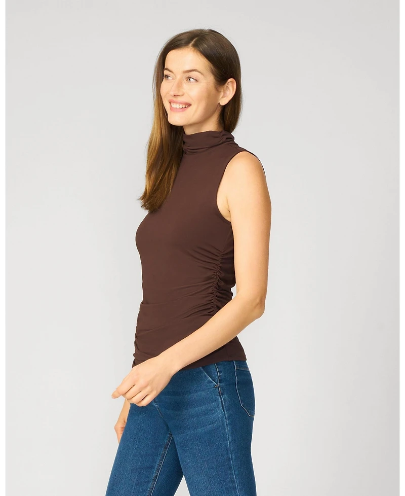 Cable & Gauge Women's Sculpt Sleeveless Turtleneck Tank