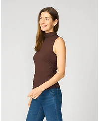 Cable & Gauge Women's Sculpt Sleeveless Turtleneck Tank