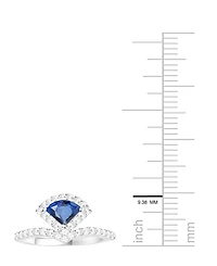 Macy's Lab-Grown Sapphire (5/8 ct. t.w.) and Lab-Grown White Sapphire (3/8 ct. t.w.) Ring in Sterling Silver