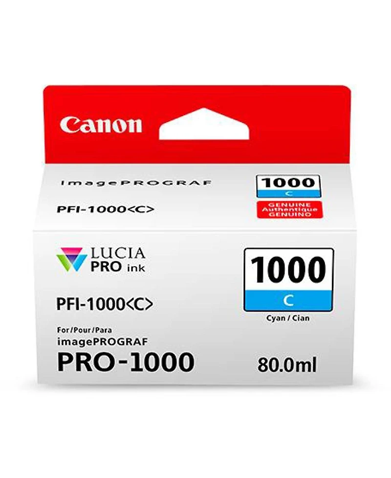 Canon 2 Pack Pfi-1000 C Cyan Lucia Pro ink for imagePROGRAF Pro-1000