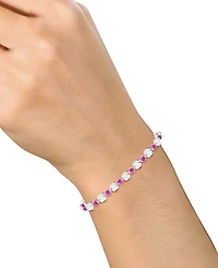 Macy's Lab-Grown Ruby Luna Bracelet (2-1/5 ct. t.w.) in Sterling Silver