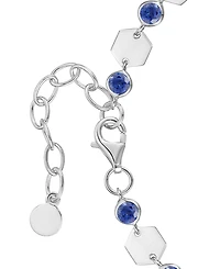 Macy's Lab-Grown Sapphire Luna Bracelet (2-1/5 ct. t.w.) in Sterling Silver