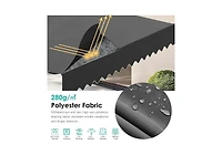 Aecojoy Free Standing Retractable Awning, 10'x10' Dual Side Patio Awnings Outdoor Manual Sun Shade Shelte