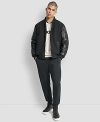 Dkny Men's Colorblocked Removable Hood Varsity Jacket