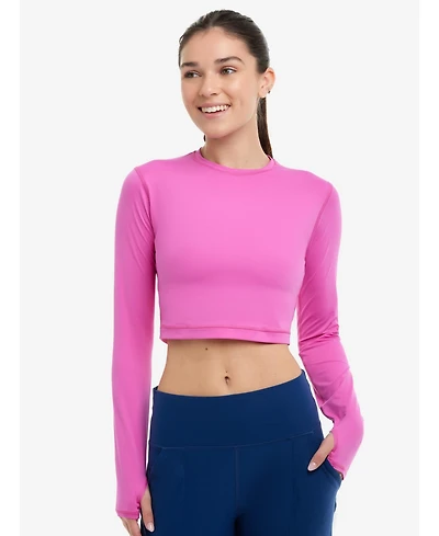 BloqUV Women's Upf 50+ Sun Protective Full Zip Crop Top