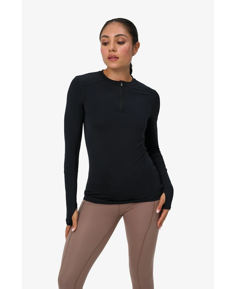 BloqUV Women's Upf 50+ Sun Protective Performance Quarter Zip Crew