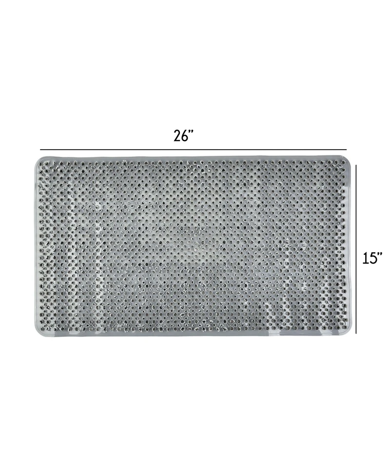 Cameo Non-Slip Bathtub mat, 26" x 15" Texture Shower Mat with Suction Cups and Water Drain Holes, Bpa, LaTeX, Phthalate Free