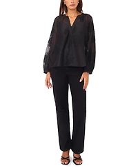 Vince Camuto Women's Half-Placket Raglan Long Sleeve Top