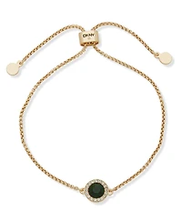 Dkny Glass Emerald Inlay Stone Gold-Tone Slider Bracelet