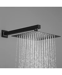 Rainsken 10 inch Shower Head Bathroom Luxury Rain Mixer Shower Complete Combo Set Wall Mounted (Matte Black)